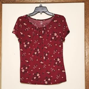 Worthington Short-Sleeve Blouse, Petite Medium, LIKE NEW!